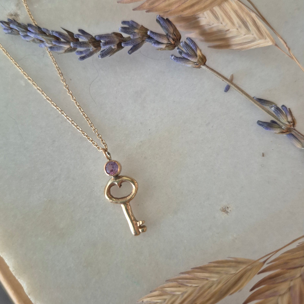 Handmade 14k Gold Key Necklace