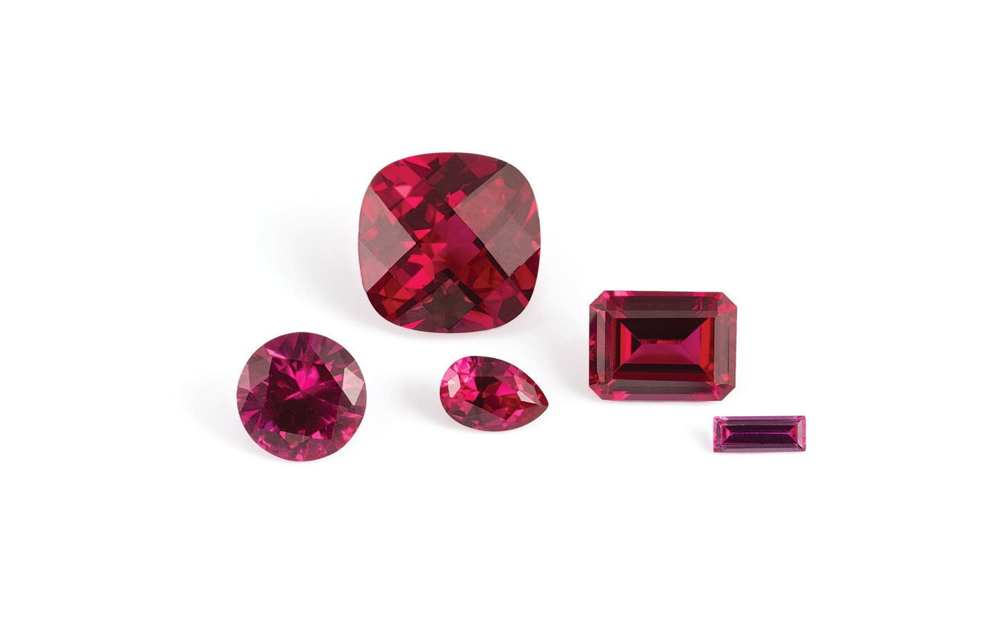 Emerald Step Cut Lab Created Loose Ruby Gemstone