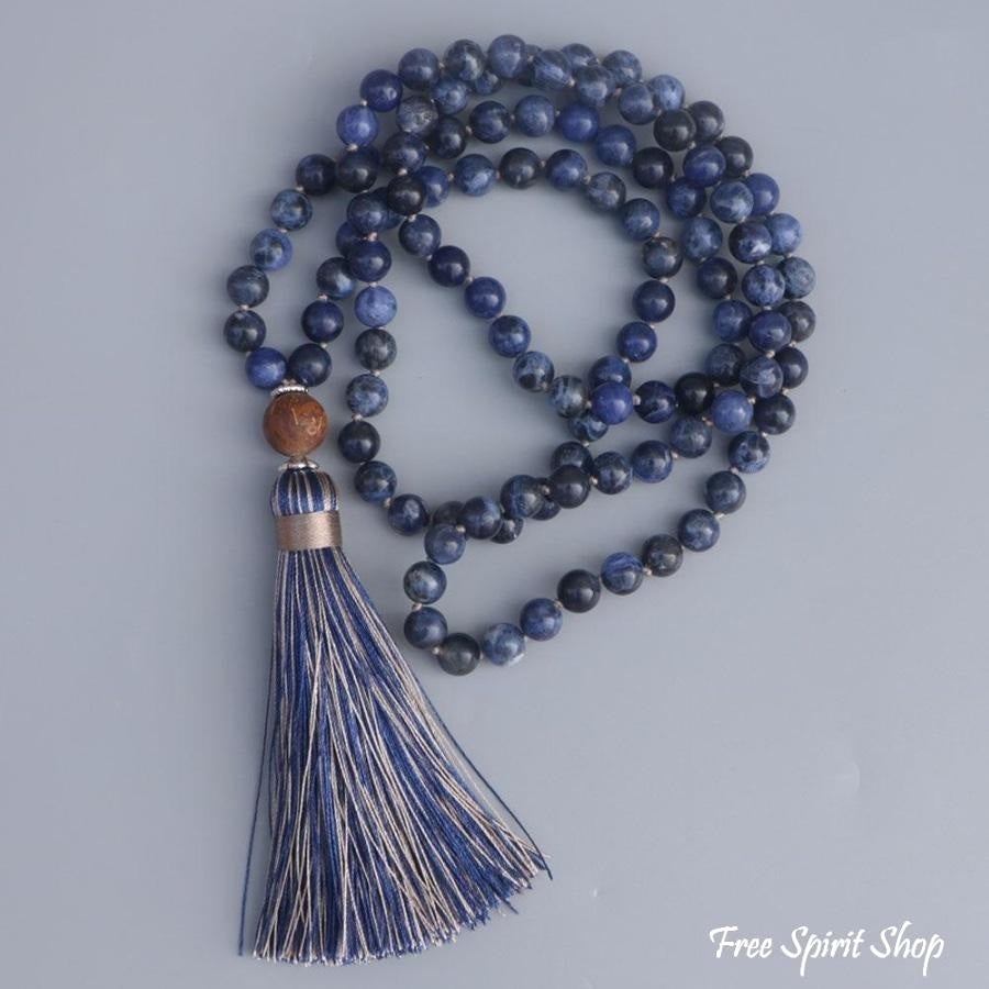 108 Natural Sodalite Mala Bead Necklace