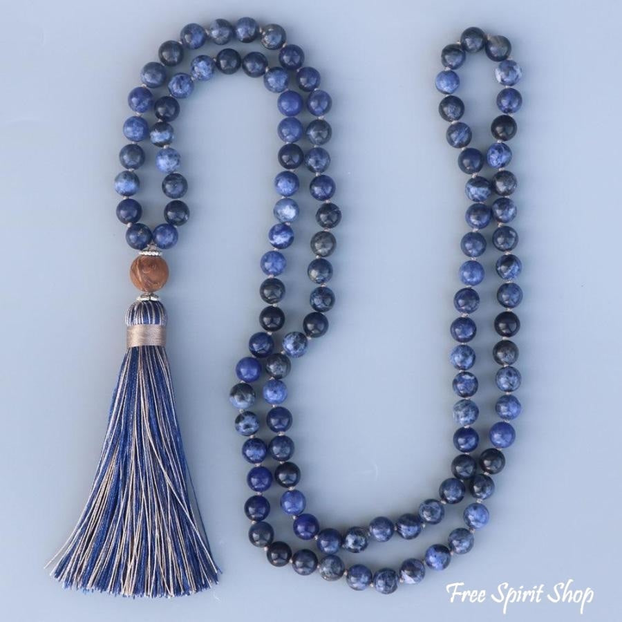 108 Natural Sodalite Mala Bead Necklace