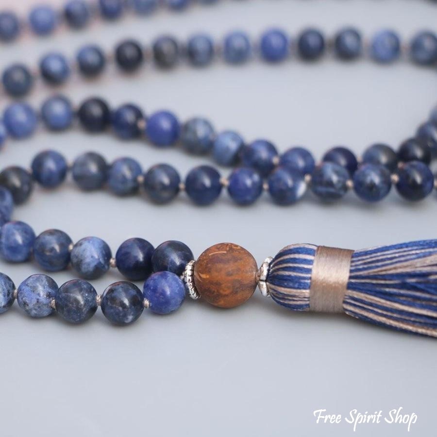 108 Natural Sodalite Mala Bead Necklace