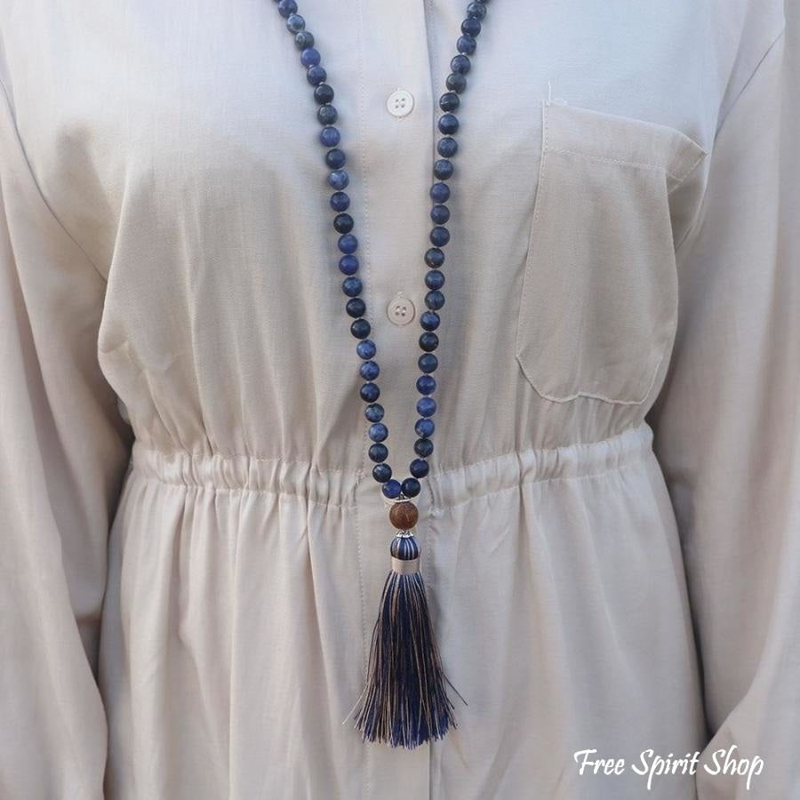 108 Natural Sodalite Mala Bead Necklace