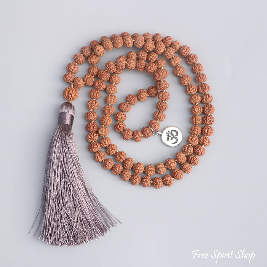 108 Rudraksha Seed & Zen Charm Mala Bead Necklace