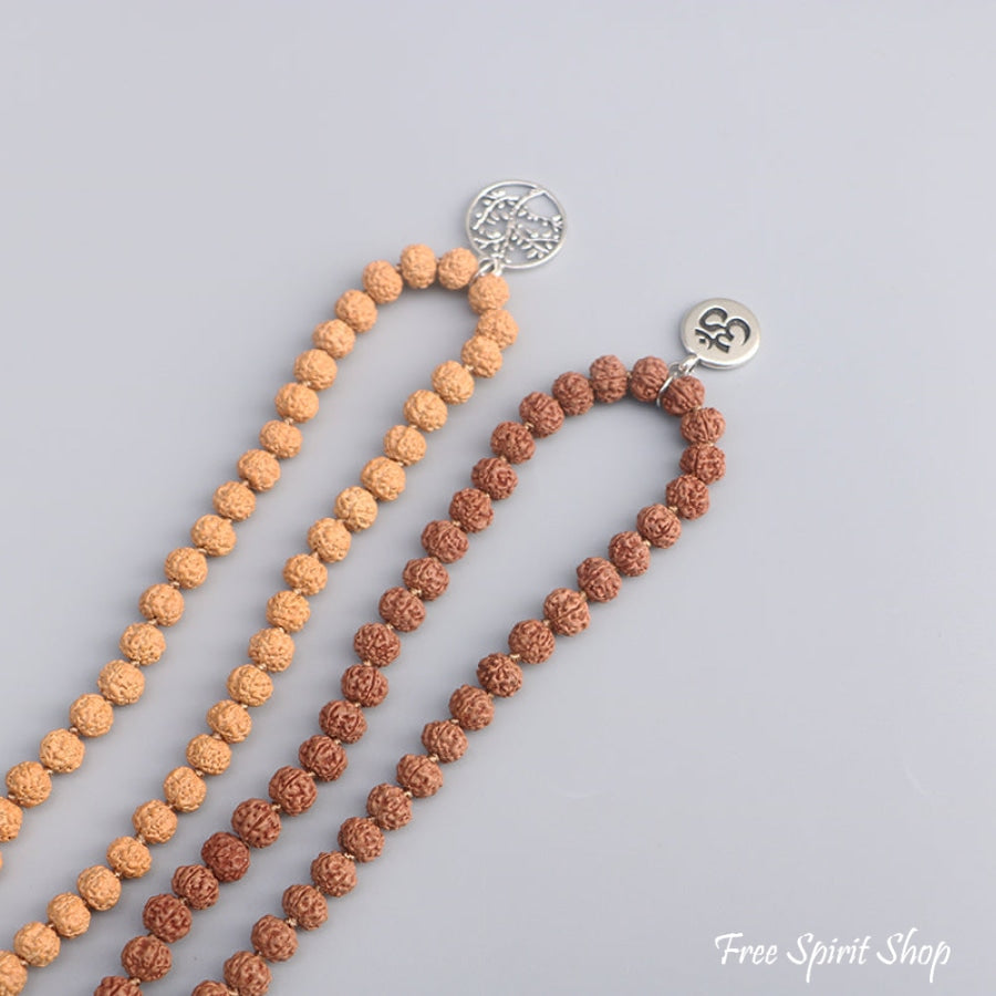 108 Rudraksha Seed & Zen Charm Mala Bead Necklace