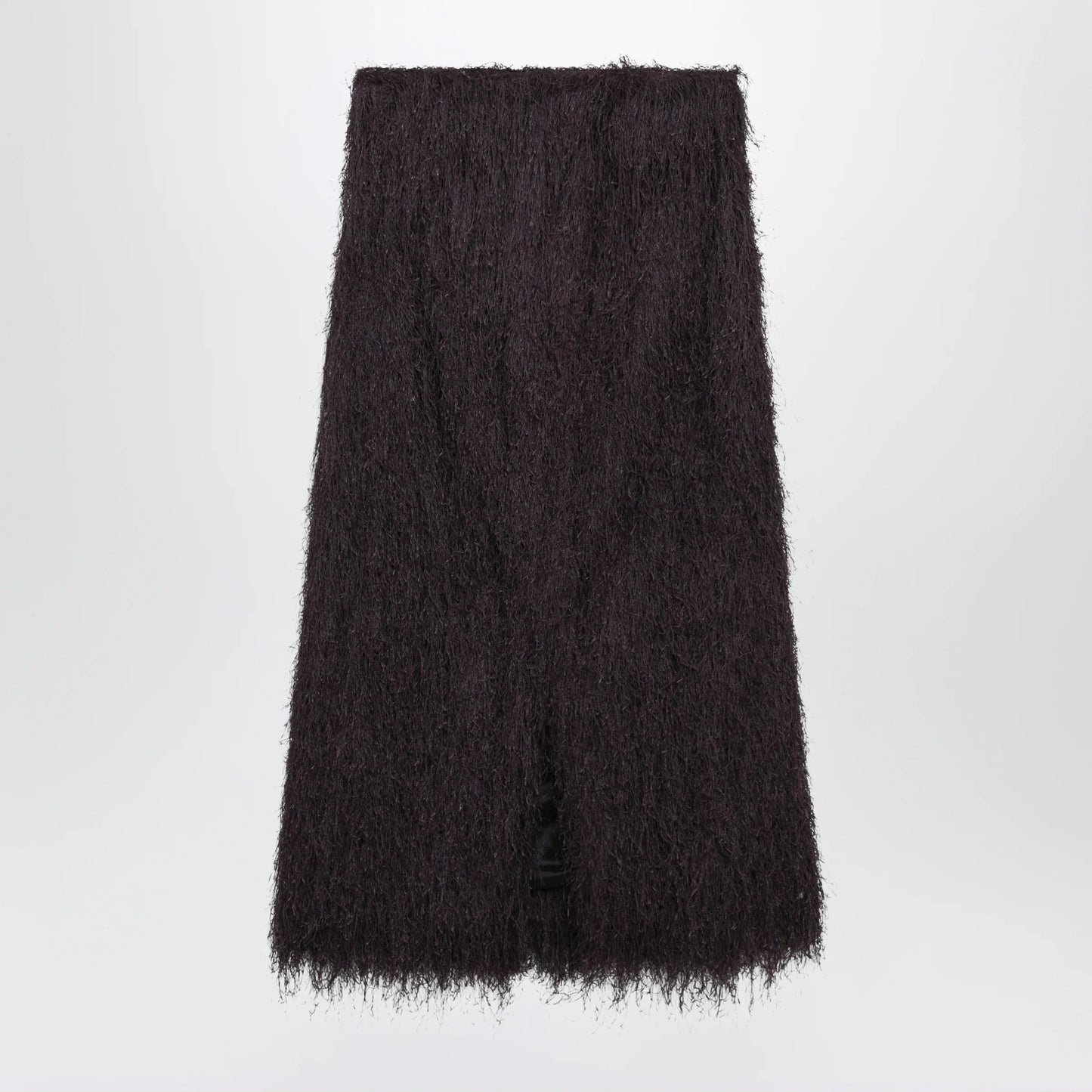 Dries Van Noten - Dark purple midi skirt with fringes