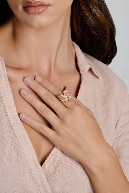 Orchid Pink Pavé Ring