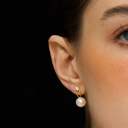 Heart Pearl Asymmetrical Earrings