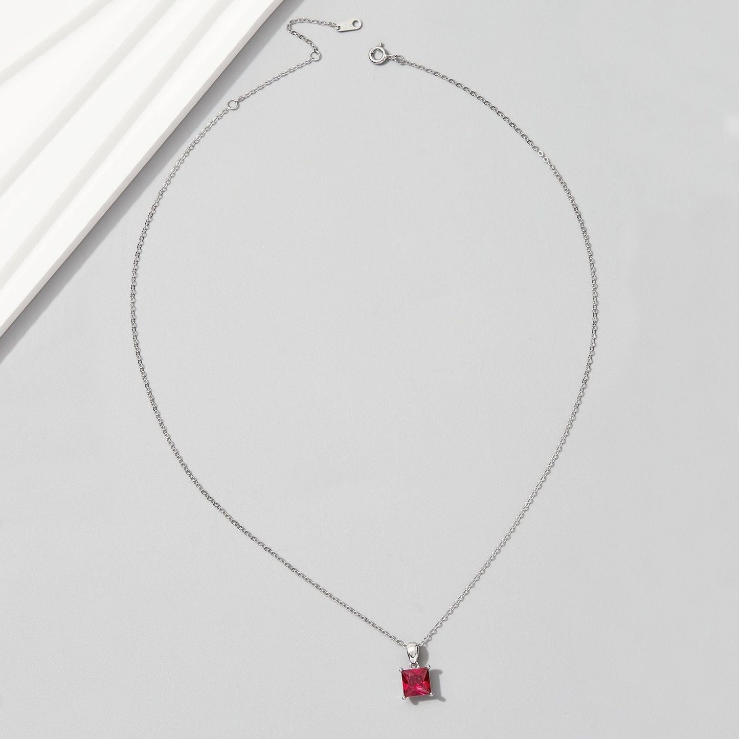 Princess Cut Garnet Necklace