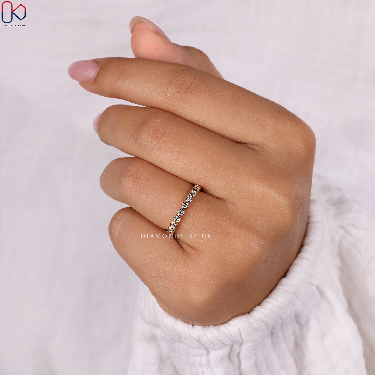 Yellow Gold Wedding Band - Bezel Setting