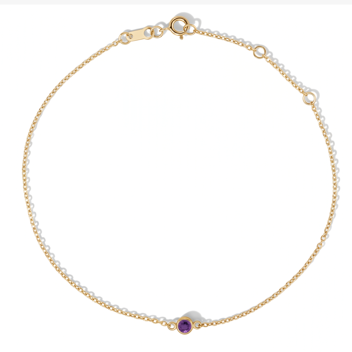 The Sol Bracelet | Natural Amethyst | Cable Chain