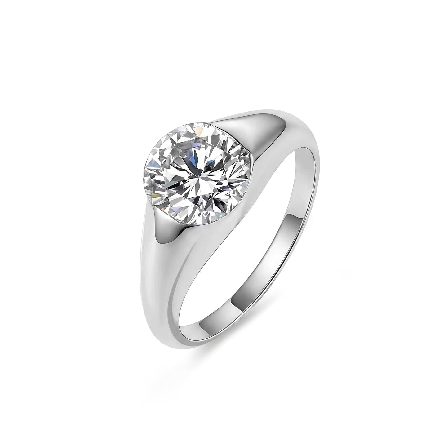 Moissanite Signet Ring