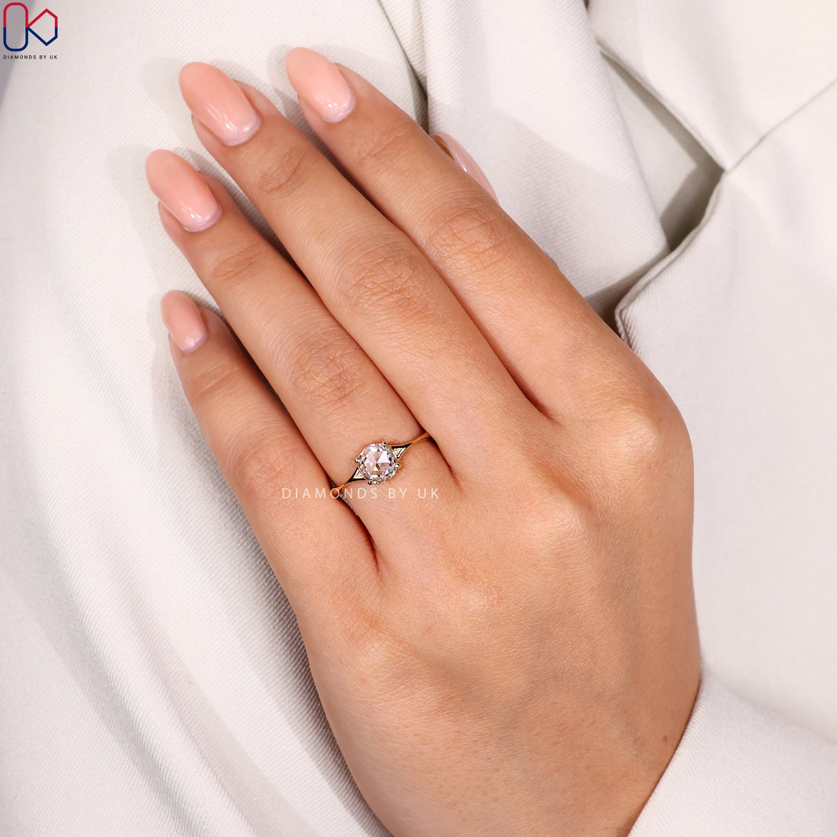 Antique Rose Cut Diamond Engagement Ring