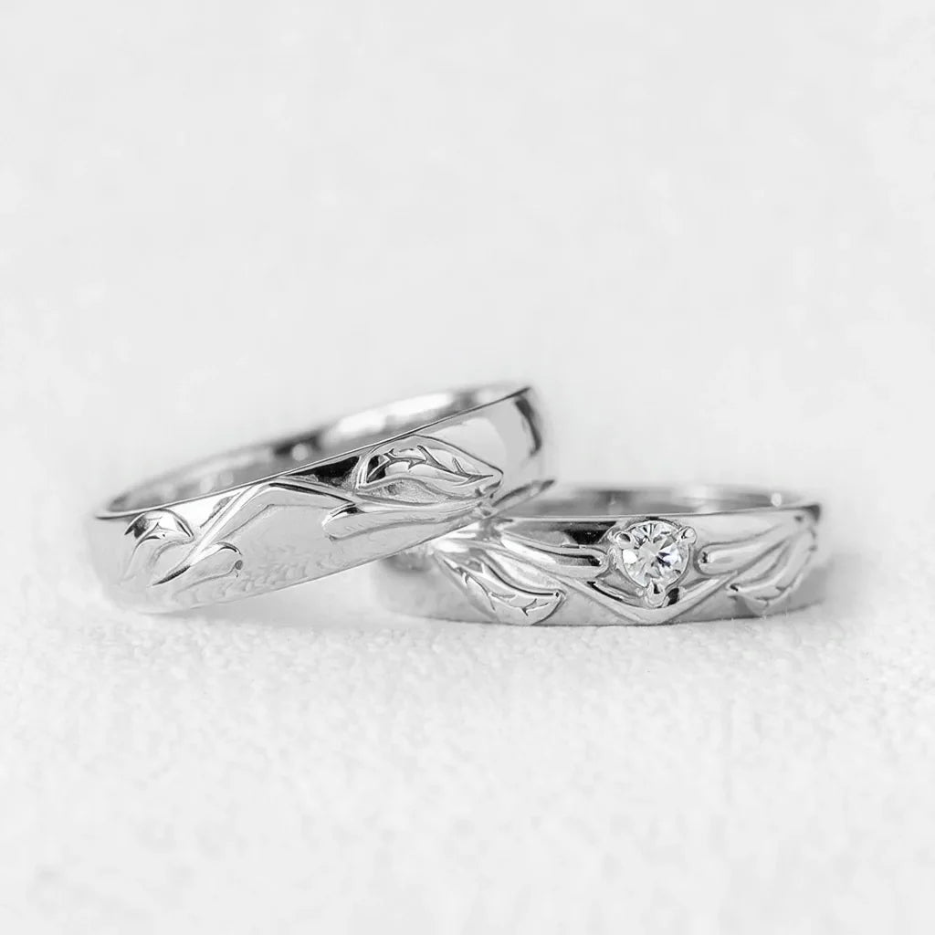 The Eternal Vine | Diamond Intertwined Wedding Couple Band