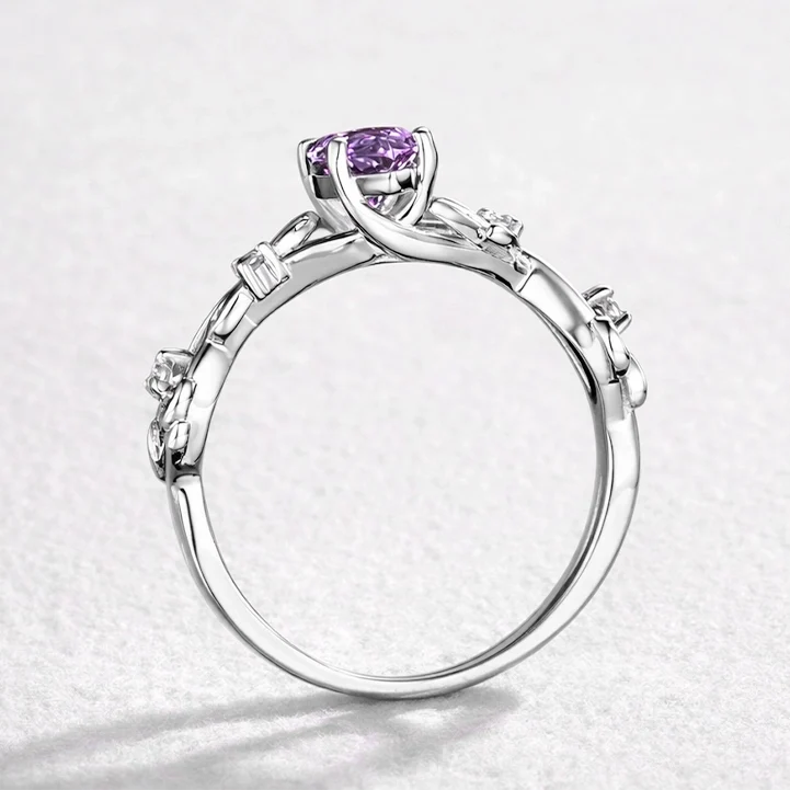 Violet’s Twig | Vintage Marquise Amethyst & Diamond Bridal Set 2pcs