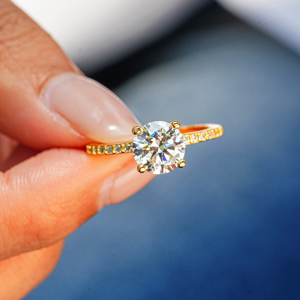 Round Cut Moissanite Ring