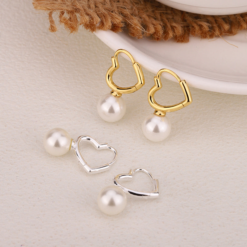 Heart Pearl Earrings