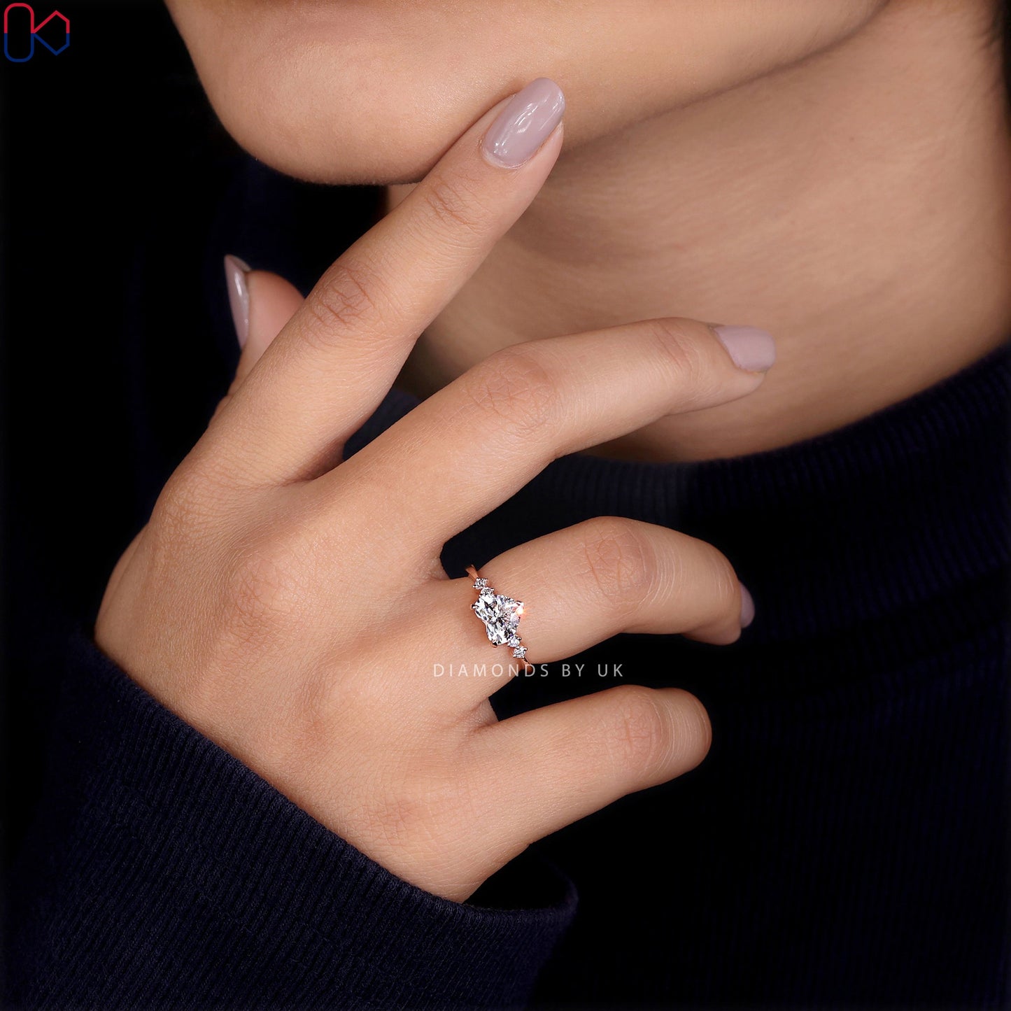 Heart Shaped Engagement Ring - Rose Gold