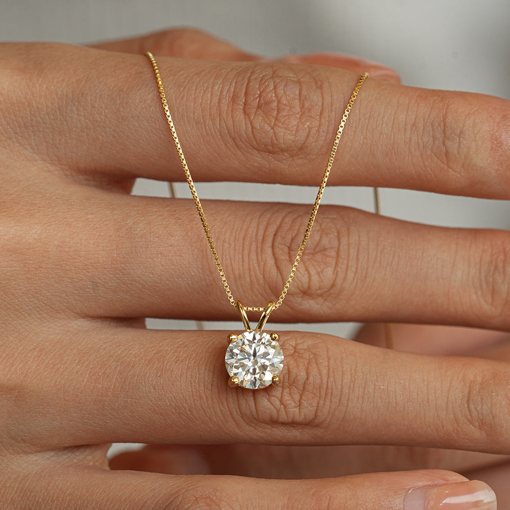 Round Cut Moissanite Necklace
