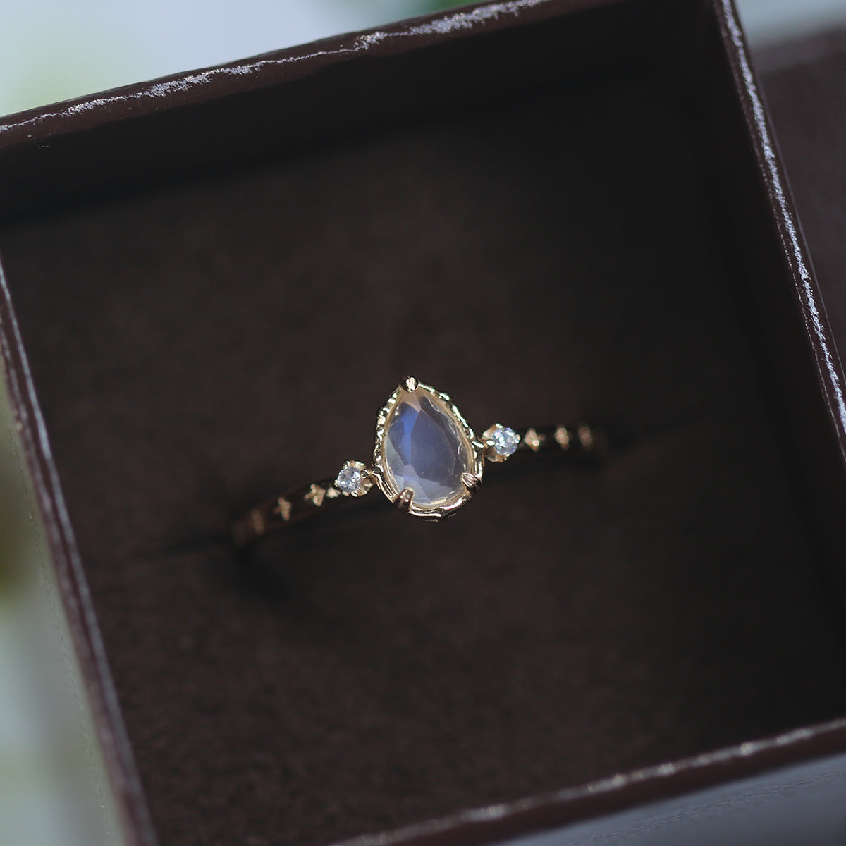 Pear Shaped Moonstone Ring