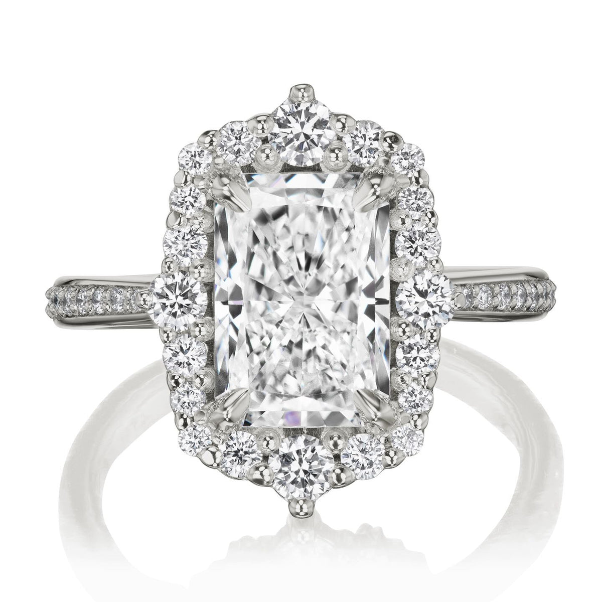 ・ADELINE・Radiant Lab-Grown Diamond Center, Diamond Halo (3.13ctw+)