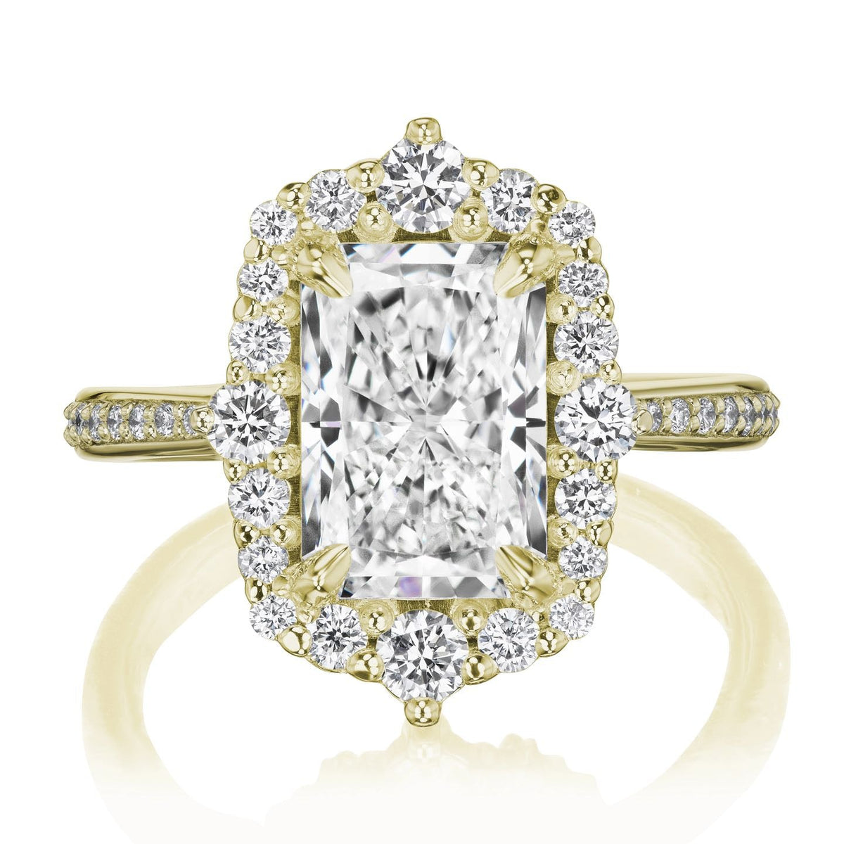 ・ADELINE・Radiant Lab-Grown Diamond Center, Diamond Halo (3.13ctw+)
