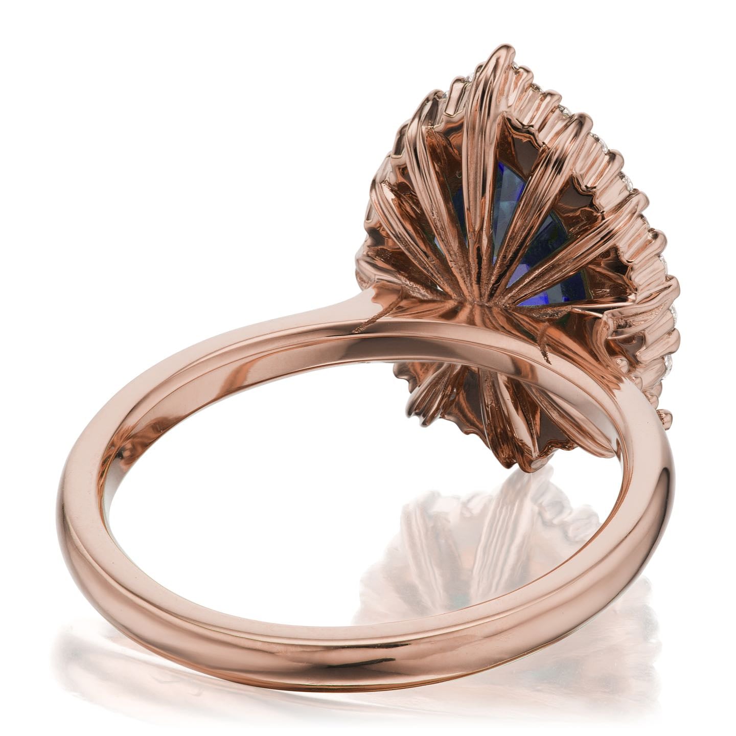 ・CELESTE・Pear Blue Sapphire Center, Diamond Halo (3.33ctw+)