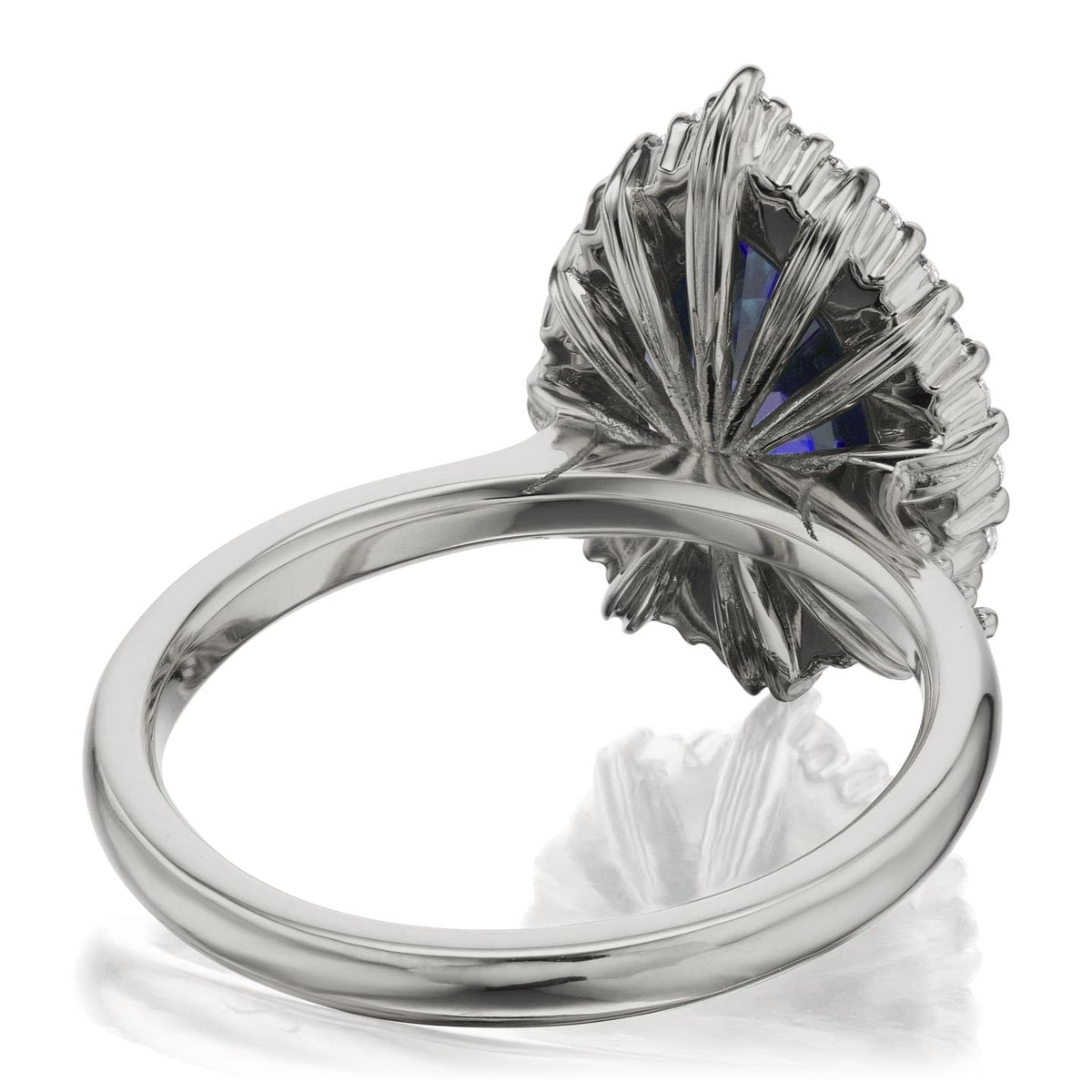 ・CELESTE・Pear Blue Sapphire Center, Diamond Halo (3.33ctw+)