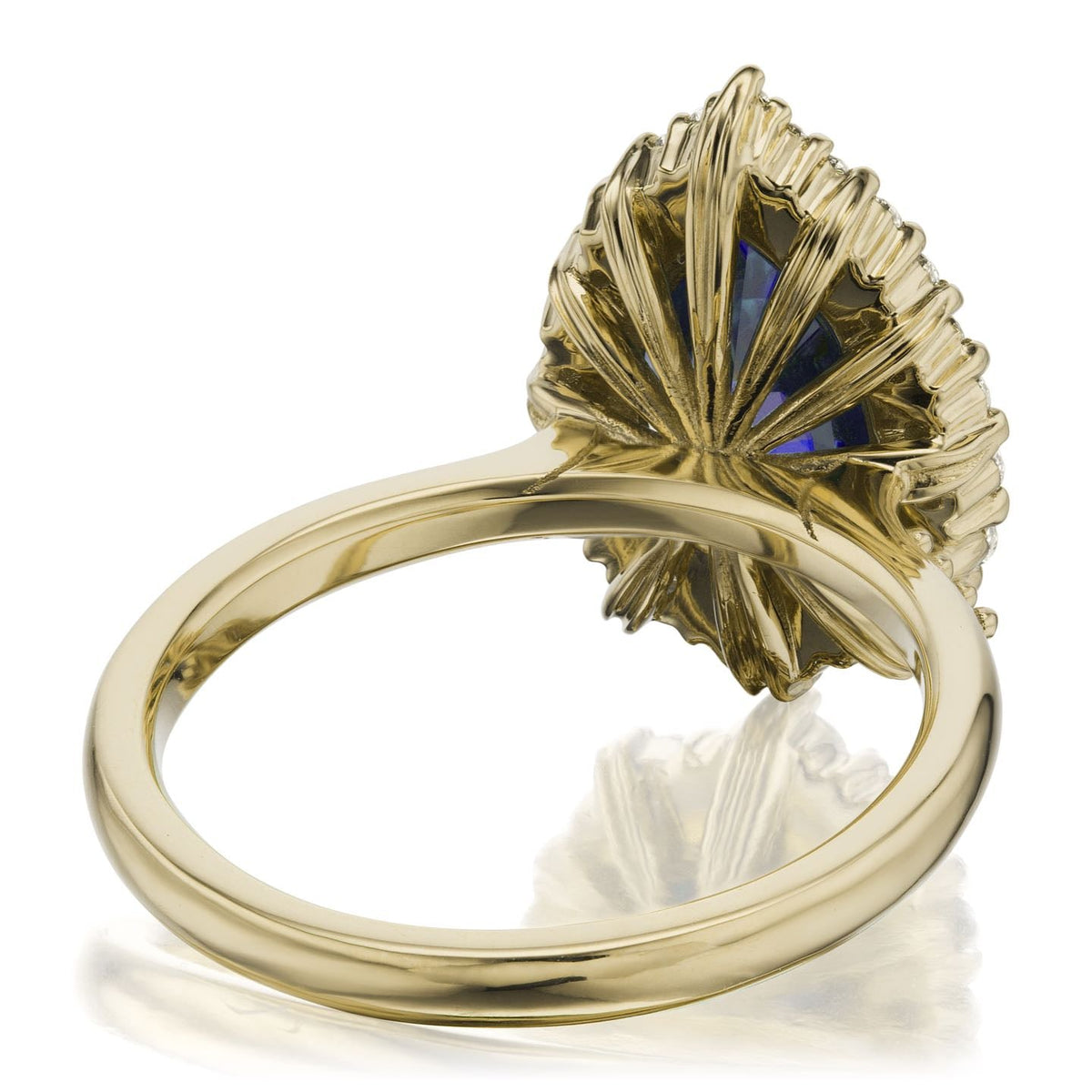 ・CELESTE・Pear Blue Sapphire Center, Diamond Halo (3.33ctw+)
