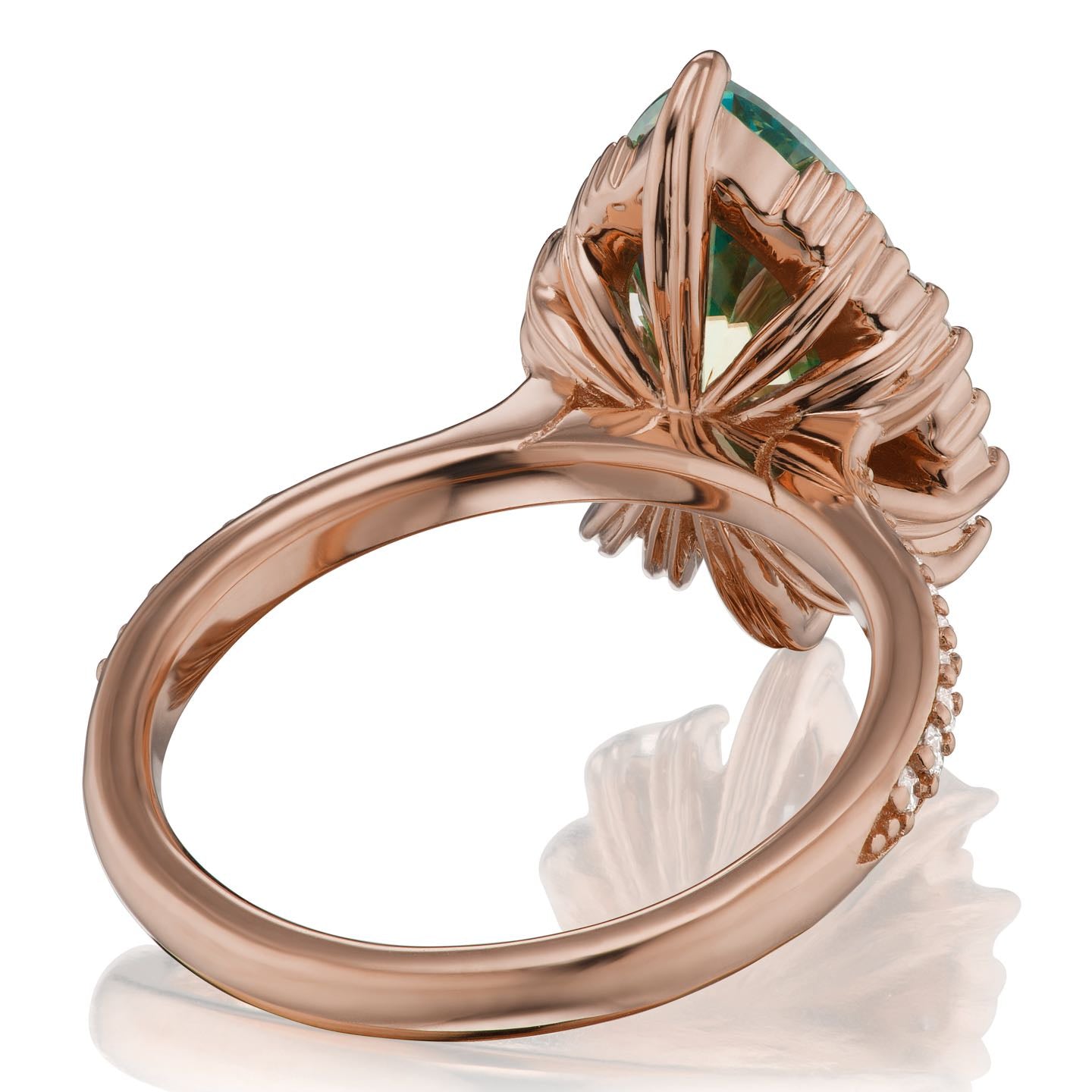 ・ARTEMIS・Pear Aqua-Teal Iconic™ Moissanite Center, Diamond Accents (2.53ctw+)
