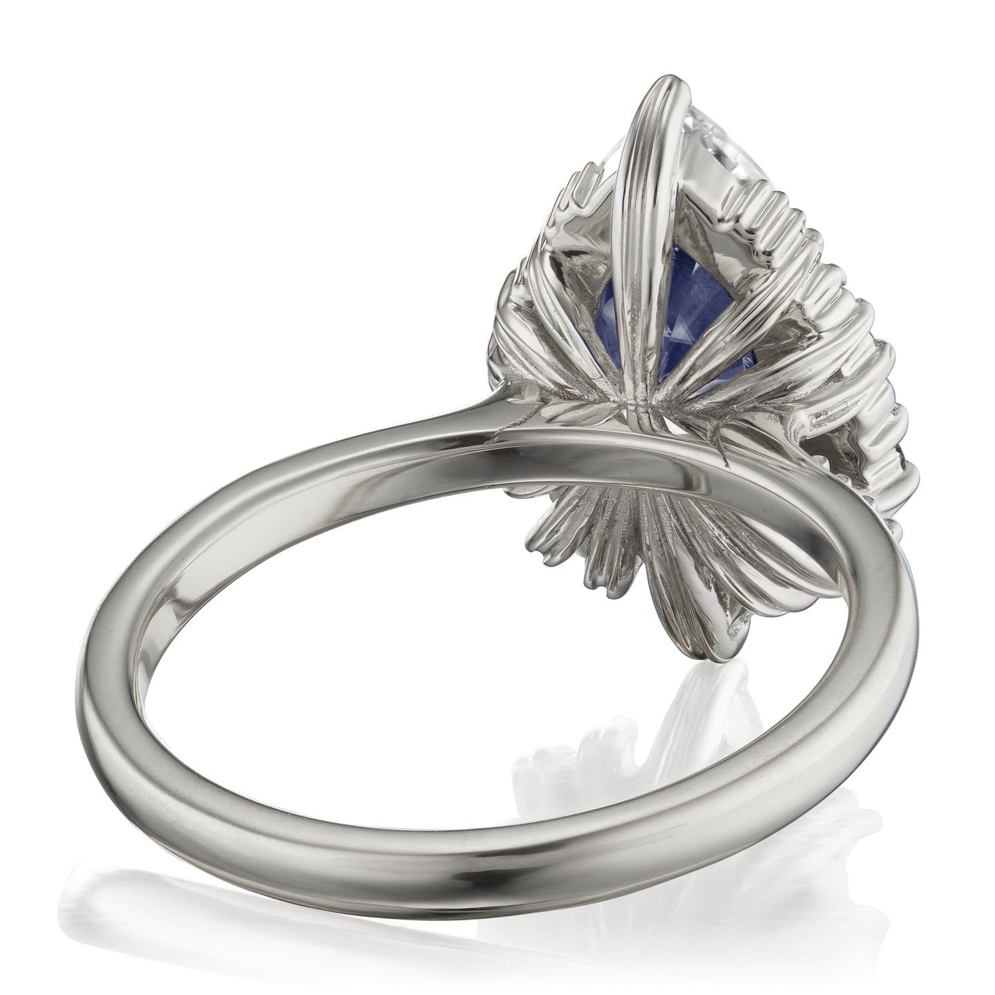 ・ARTEMIS・Pear Blue Sapphire Center, Diamond Accents (3.28ctw+)
