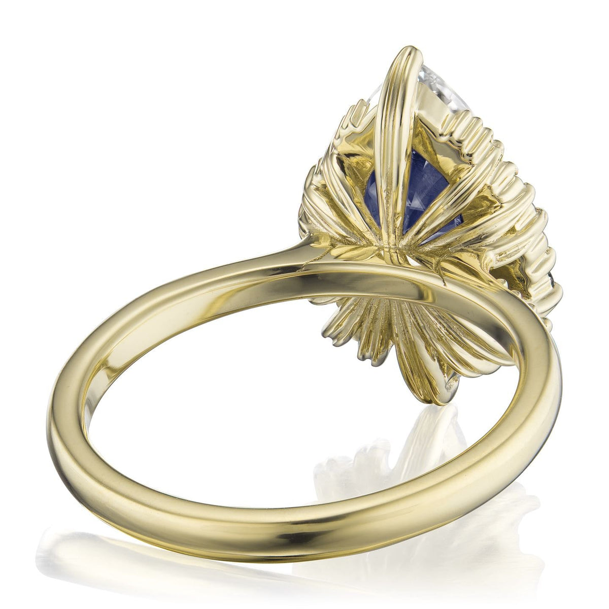 ・ARTEMIS・Pear Blue Sapphire Center, Diamond Accents (3.28ctw+)