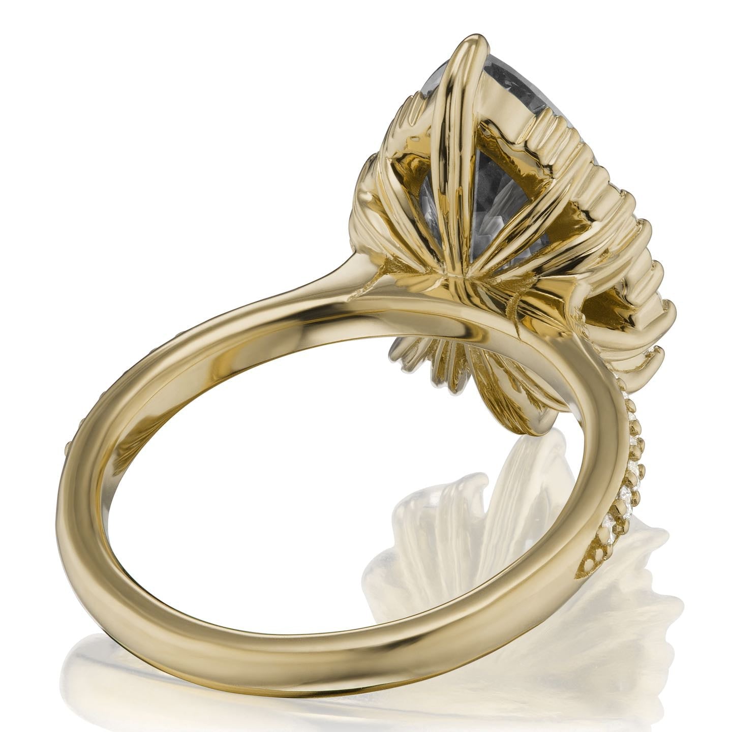 ・ARTEMIS・Pear Iconic™ Grey Moissanite Center, Diamond Accents (2.53ctw+)