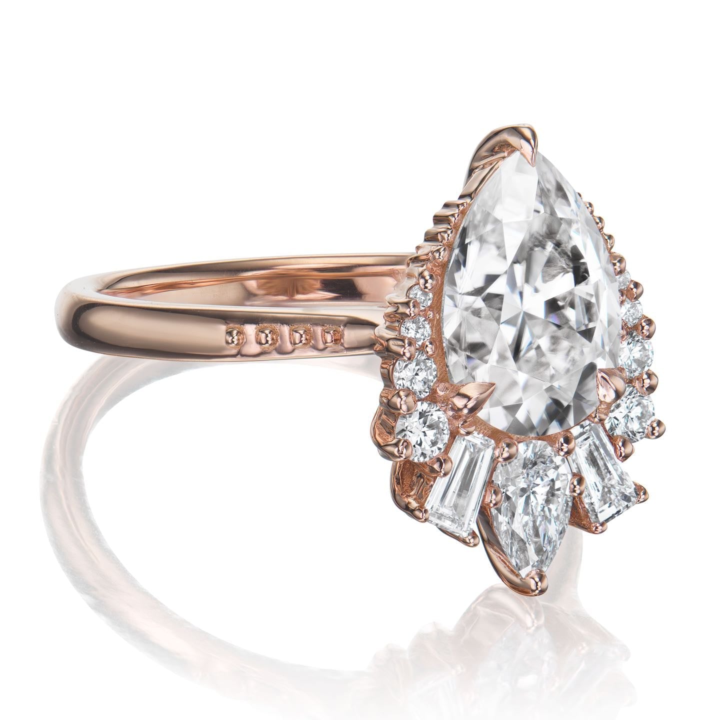 ・ARTEMIS・Pear Moissanite Center, Diamond Accents (2.53ctw+)