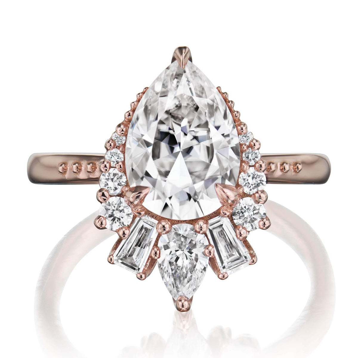 ・ARTEMIS・Pear Moissanite Center, Diamond Accents (2.53ctw+)