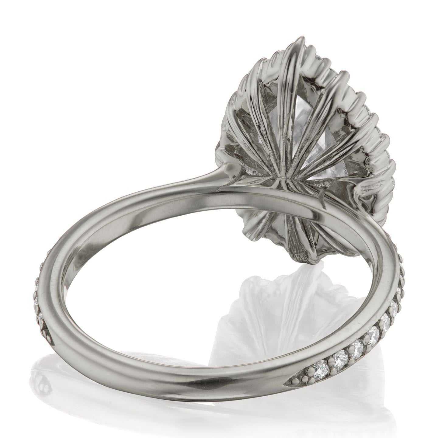 ・CELESTE・Pear Moissanite Center, Diamond Halo (2.58ctw+)