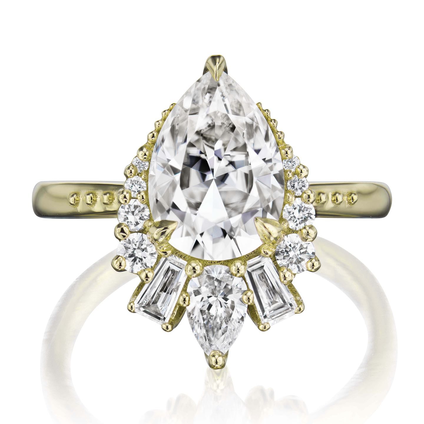 ・ARTEMIS・Pear Moissanite Center, Diamond Accents (2.53ctw+)