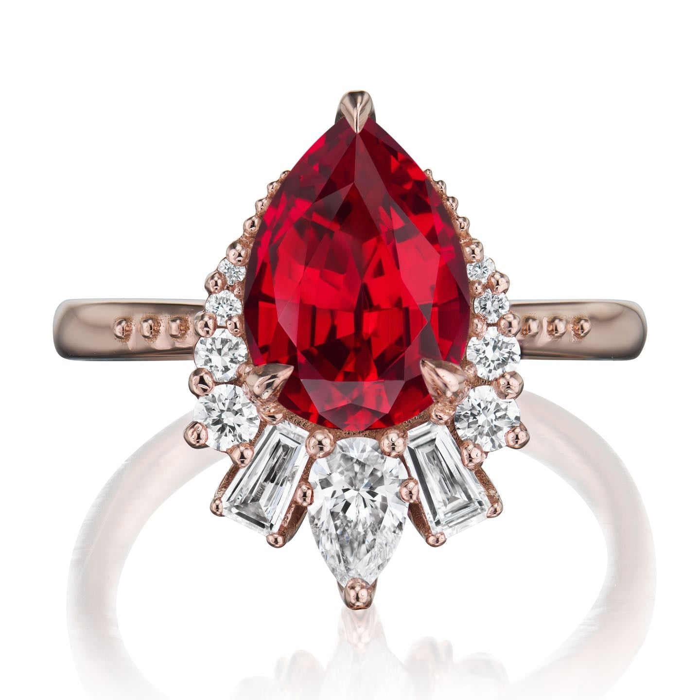 ・ARTEMIS・Pear Ruby Center, Diamond Accents (3.28ctw+)
