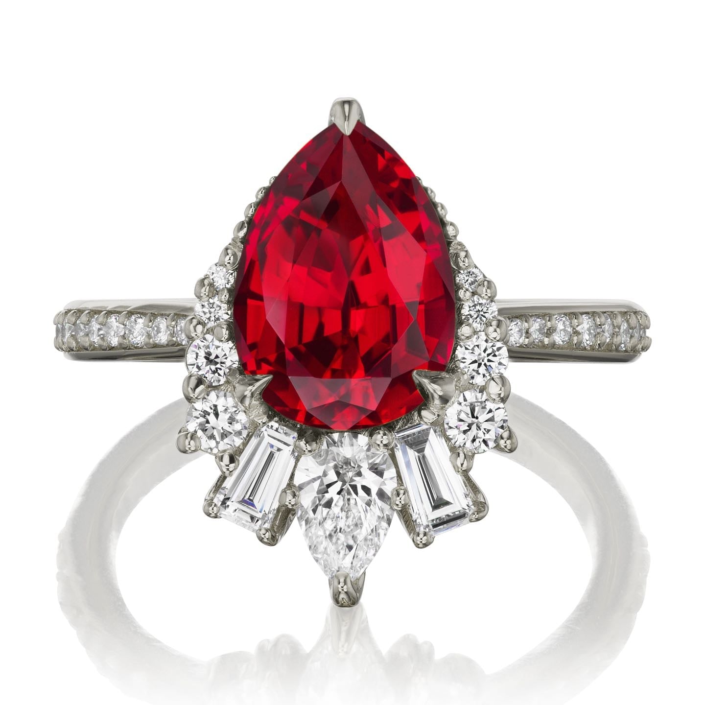 ・ARTEMIS・Pear Ruby Center, Diamond Accents (3.28ctw+)