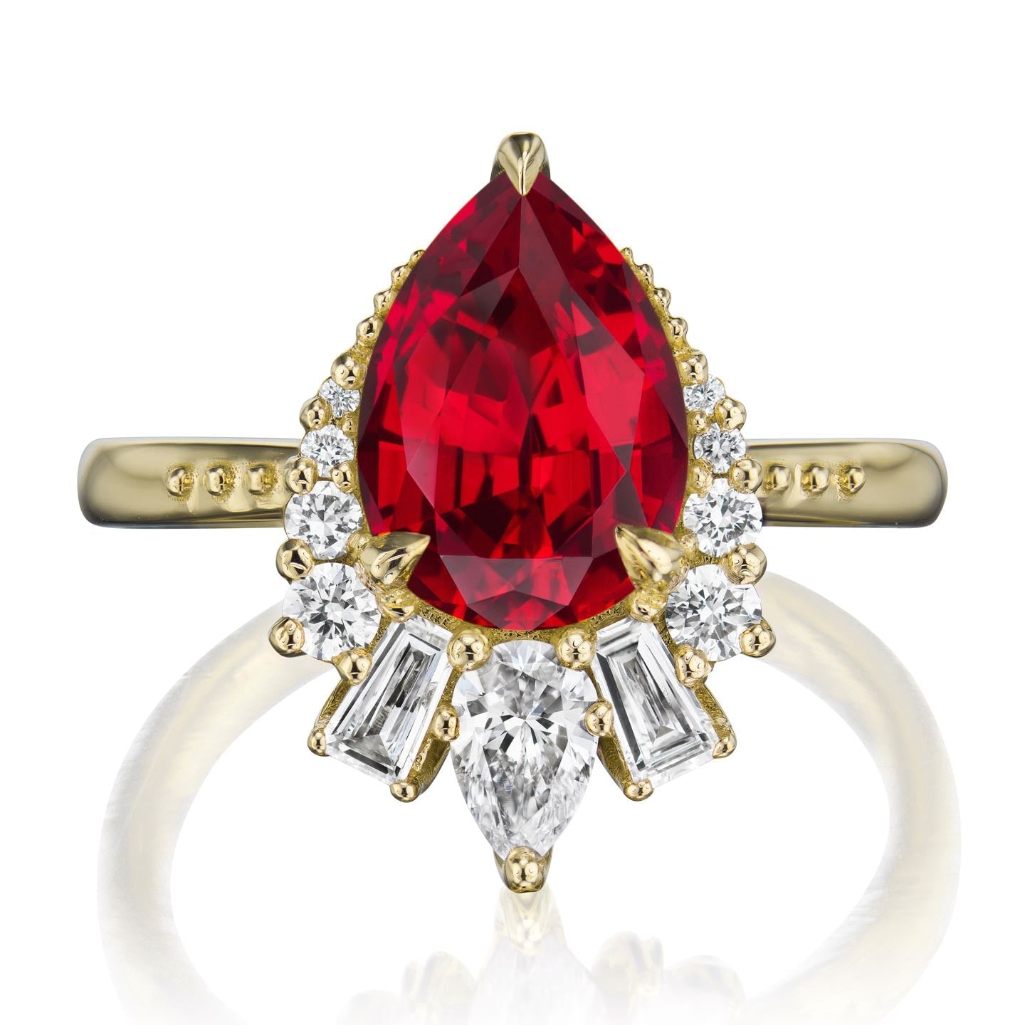 ・ARTEMIS・Pear Ruby Center, Diamond Accents (3.28ctw+)
