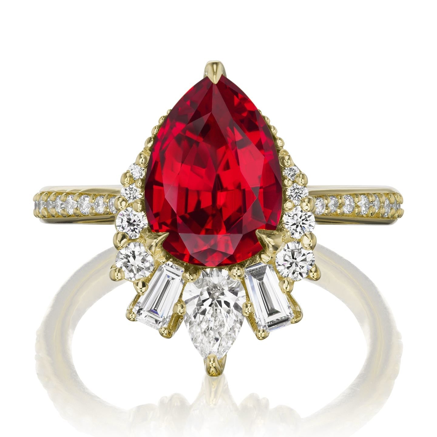 ・ARTEMIS・Pear Ruby Center, Diamond Accents (3.28ctw+)