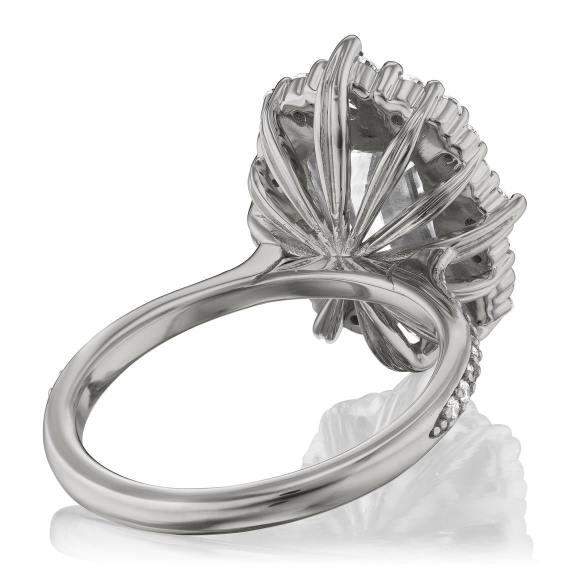 ・ADELINE・Emerald Cut Moissanite Center, Diamond Halo (4.15ctw+)
