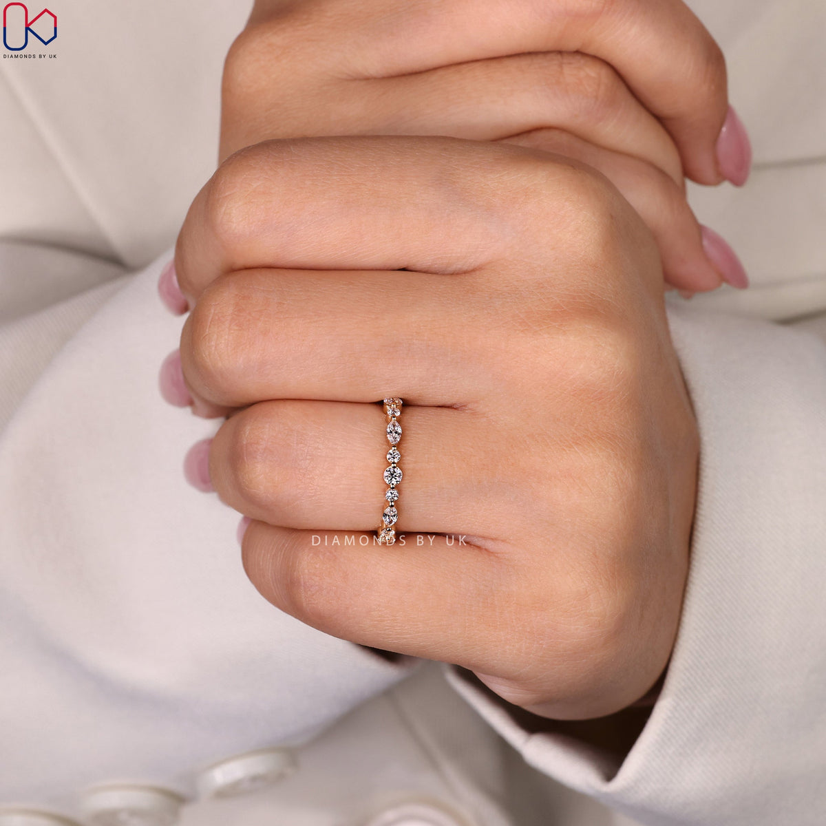 Full Eternity Band – Round and Marquise Diamonds