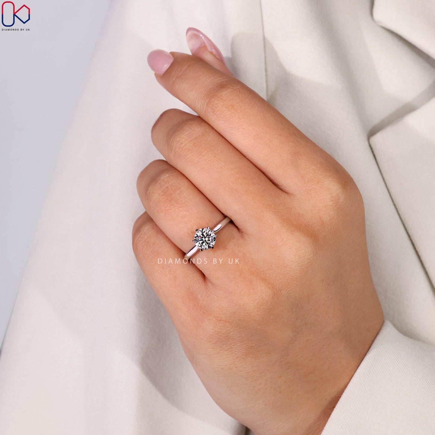Round Solitaire Engagement Ring- White Gold