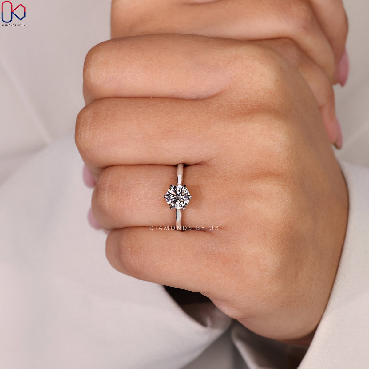 Round Solitaire Engagement Ring- White Gold