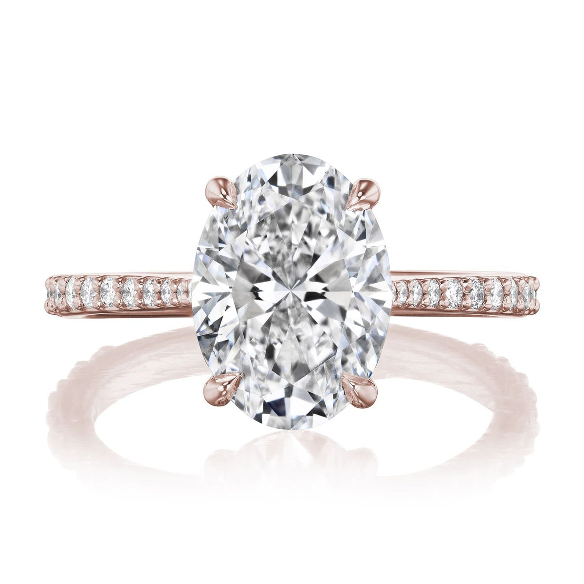 ・JESSA・Oval Lab-Grown Diamond, Diamond Bridge & Shank (3.07ctw+)