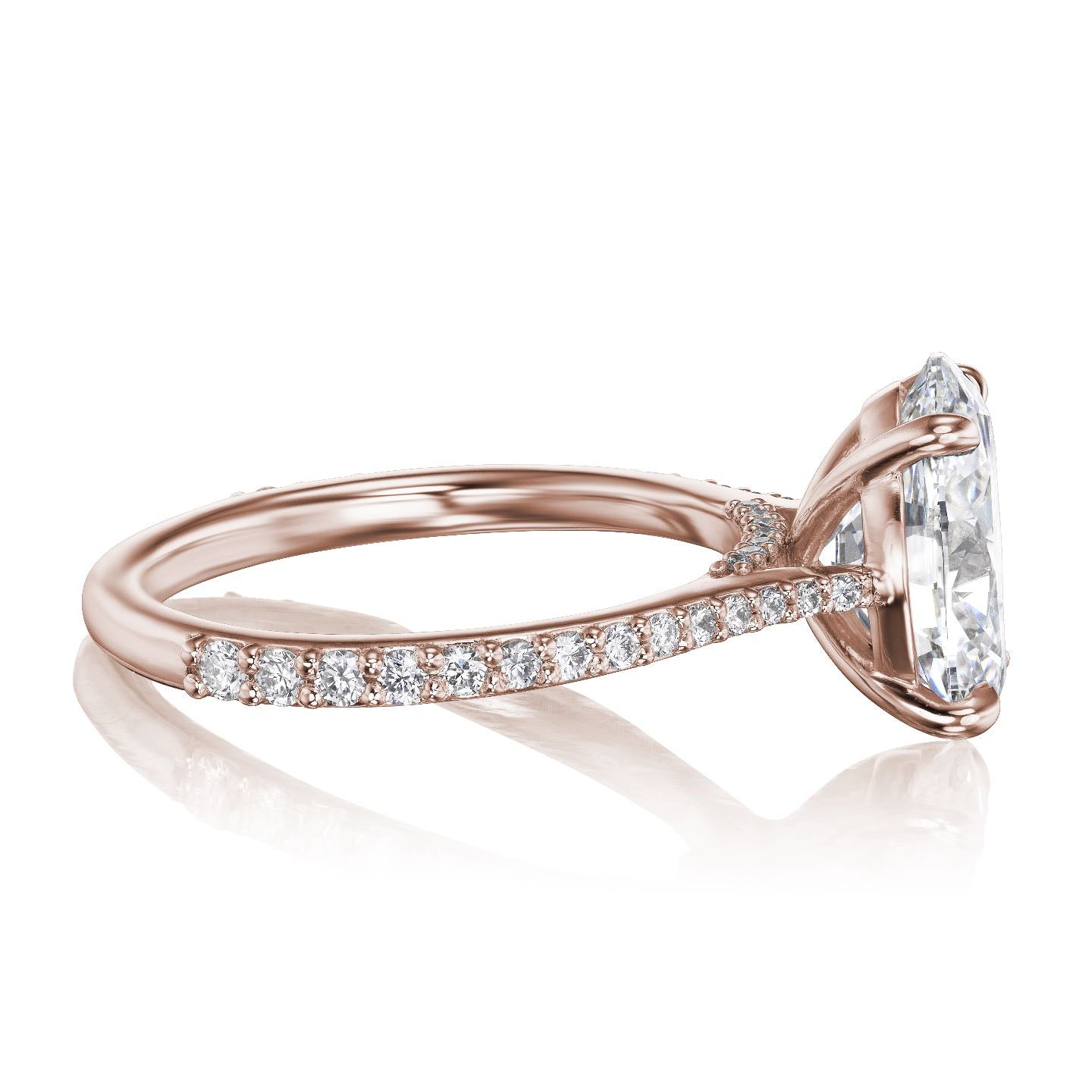 ・JESSA・Oval Lab-Grown Diamond, Diamond Bridge & Shank (3.07ctw+)