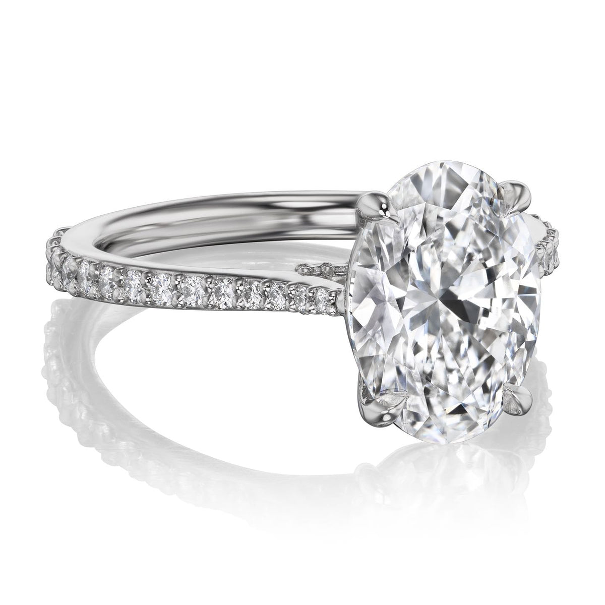 ・JESSA・Oval Lab-Grown Diamond, Diamond Bridge & Shank (3.07ctw+)