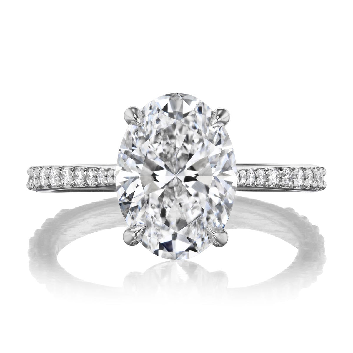 ・JESSA・Oval Lab-Grown Diamond, Diamond Bridge & Shank (3.07ctw+)