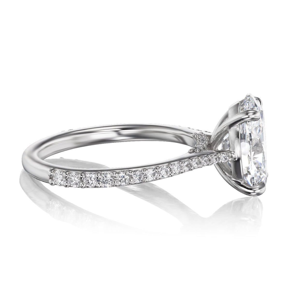・JESSA・Oval Lab-Grown Diamond, Diamond Bridge & Shank (3.07ctw+)