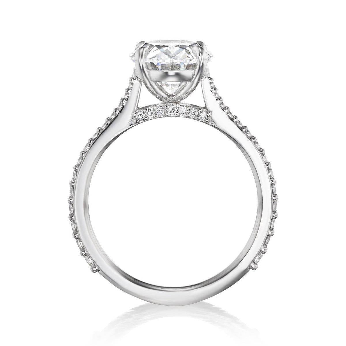 ・JESSA・Oval Lab-Grown Diamond, Diamond Bridge & Shank (3.07ctw+)